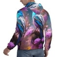 thumbnail image 6 of Picia Beautiful Flower Blue Bird Pattern Casual Men's Hoodie - Lightweight Hooded Sweatshirt with Kangaroo Pocket, Comfortable Pullover for Everyday, Travel-Small, 6 of 7