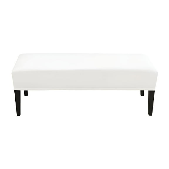 AUQ Ottoman Cover,Plush Bench Cover,Ultra-Soft Bench Cover Ottoman Cover Rectangular,Milk White,150*45*14cm