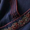 thumbnail image 3 of Women's Tops, Tees & Blouses Cotton Linen Floral Print Crew Neck Short Sleeve Boho Womens Spring Summer Shirts, 3 of 4