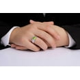 thumbnail image 2 of RYLOS Men's Rings Sterling Silver Cabochone Gemstone & Diamond Designer Peridot Rings For Men Size 12, 2 of 7