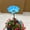 Blue, variant on Handmade Mini Pollinator Watering Station, Colorful Flower Bee Mudder Water Feeder & Butterfly Bird Bath, Small Outdoor Garden Stake Yard Art Decor Gifts for Nature Lovers (Orange)