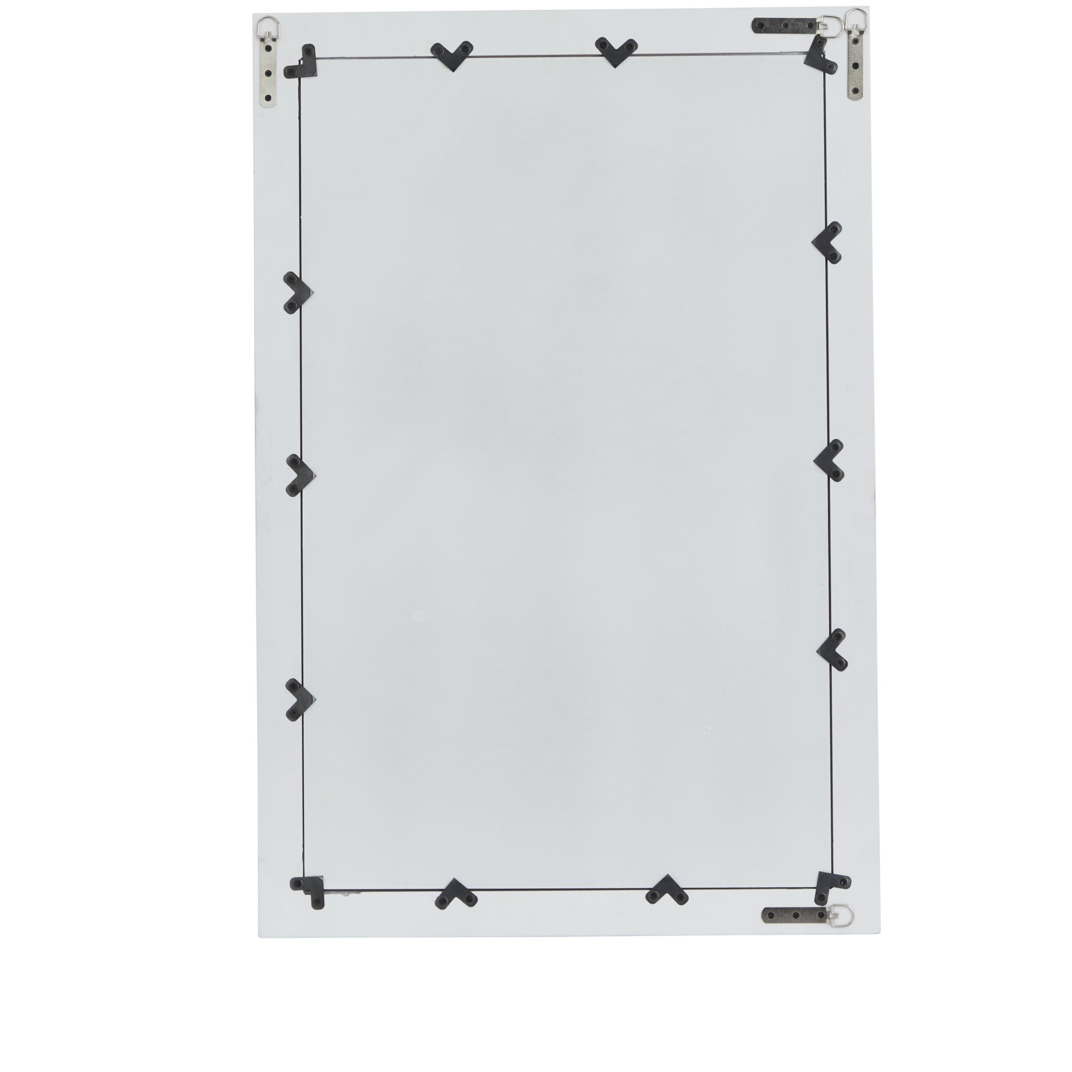 DecMode 24" x 36" White Rectangular Wall Mirror