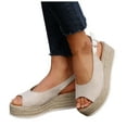 thumbnail image 5 of Mostsola Platform Espadrilles for Women Sandals Open Toe Slippers Casual Slingback Heels, 5 of 8