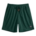 thumbnail image 2 of LWavelet Mens Waffle Shorts Summer Casual 7" Textured Knit Drawstring Elastic Waist Comfy Short with Pockets Beach Vacation,Dark Green XL, 2 of 5