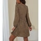 thumbnail image 5 of Vestido Con Estampado De Leopardo Para Mujer, Manga Larga, Busto Plisado, Cuello En V, Puños Ajustados, Vestido Con Estampado De Leopardo, Poliéster Suave Para Vacaciones ANGGREK Otros, 5 of 7