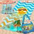 JoyX Beach Towel Bundle Set UVProtected Cute Hat, DoublePrinted Sand