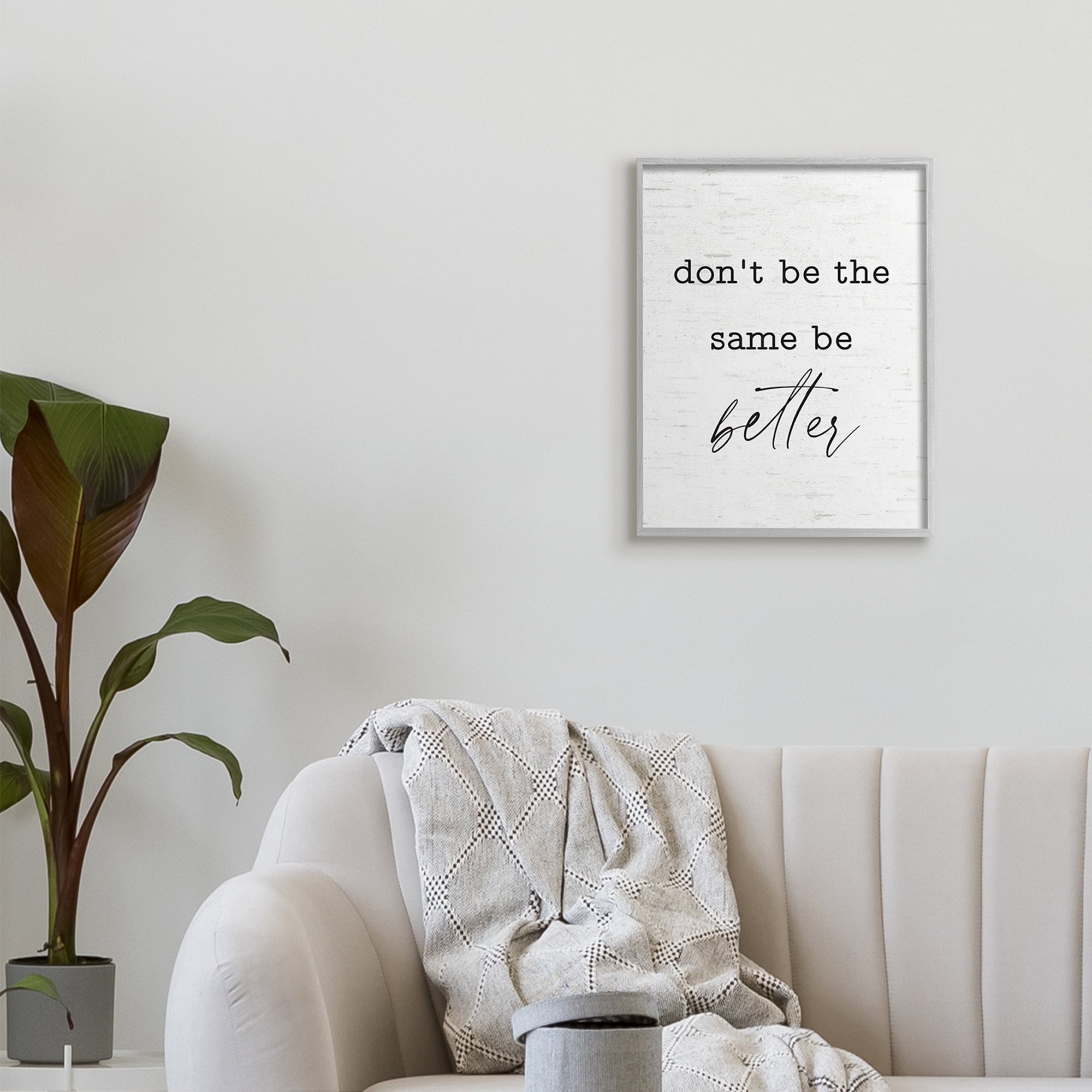 Industries Don't Be The Same Be Better Phrase Typewriter Text 16 in x 20 in Framed Painting Art Prints, by Stupell Home Décor