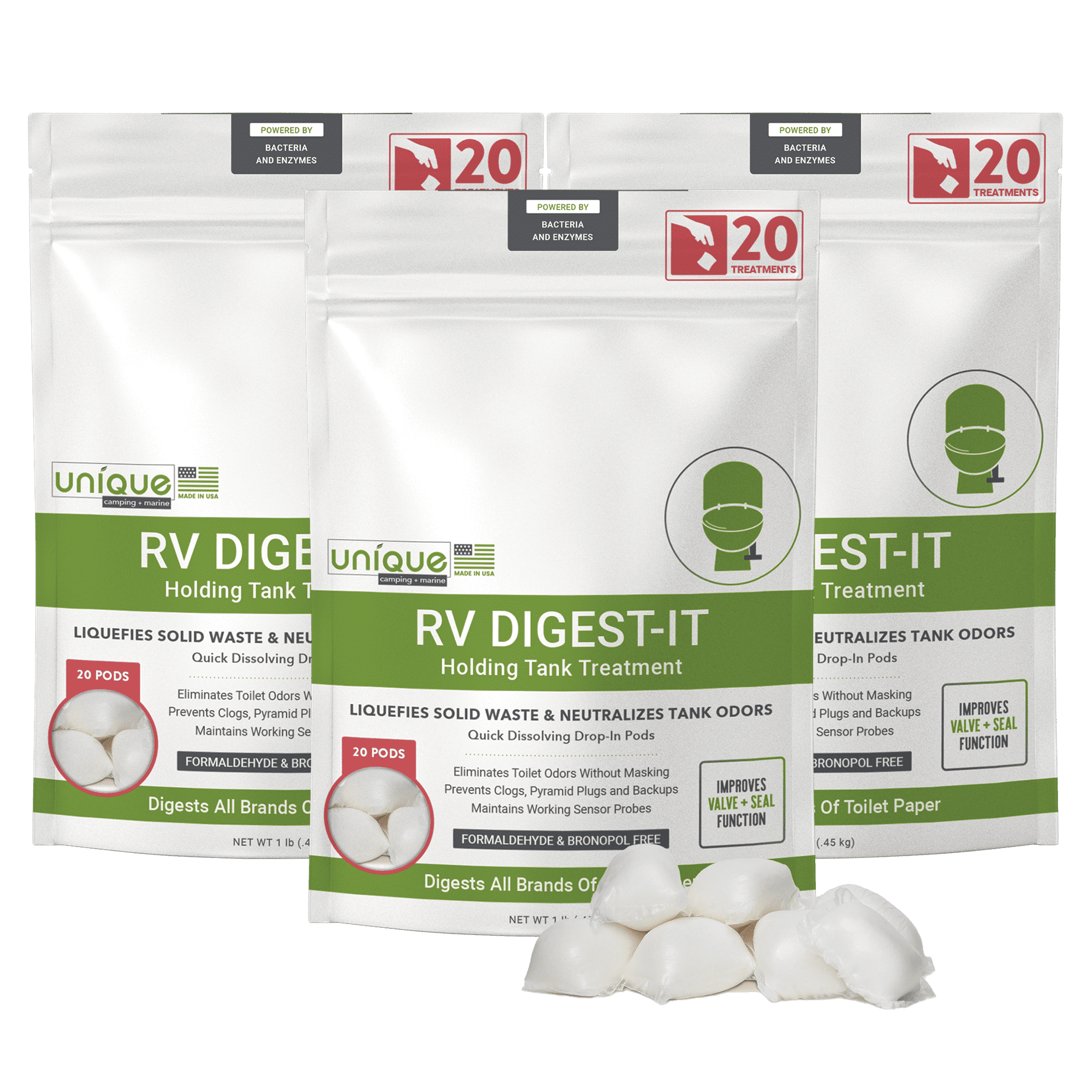Unique RV DigestIt Holding Tank Treatment 20 DropIn Pods