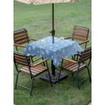 thumbnail image 3 of Outdoor Tablecloth with Umbrella Hole and Zipper, Christmas Sky Blue Square Table Cloth 60x60 Inch Waterproof Tablecloth, Xmas Snowflakes Winter Minimalist Picnic Table Cover for Patio Camping, 3 of 7