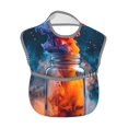 thumbnail image 2 of Hirioo Modern Art Red And Blue Colors for Baby Waterproof Pocket Bib Adjustable Closed for Babies Toddlers with Large Pocket 6-24Months, 2 of 8