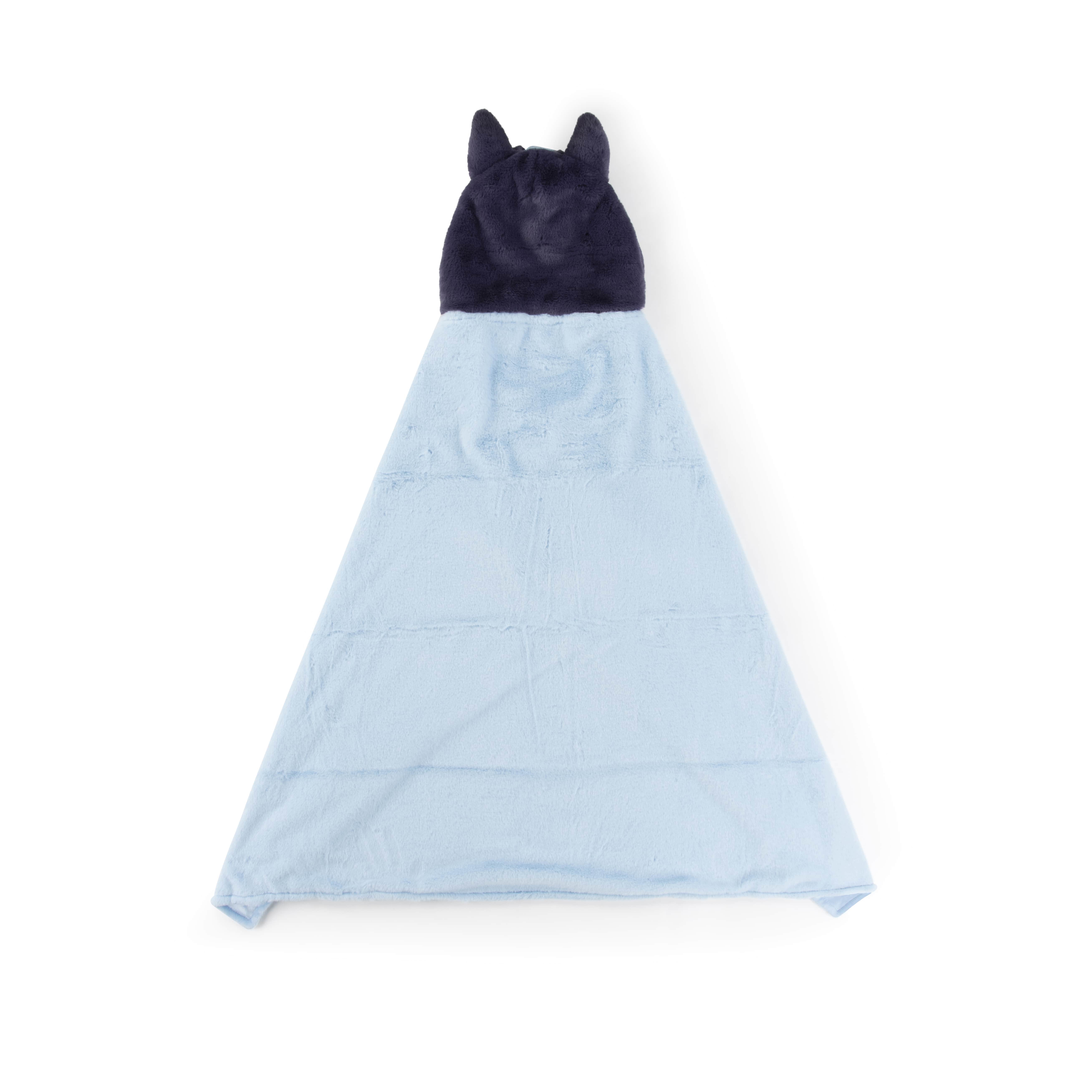Bluey Kids Hooded Silk Touch Throw Blanket, Polyester Faux Fur, Blue, BBC Studios, 54" x 40"