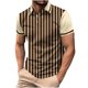 thumbnail image 1 of Blusa y camisa de manga corta con cuello vuelto para hombre, informal, de color liso, a rayas, con botones y estampado, blusa para hombre, 1 of 4