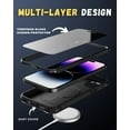 thumbnail image 3 of Caseborne Compatible with iPhone 15 Protective Case - 5-Layer Construction, Compatible with MagSafe, Tempered Glass Screen Protector, Kickstand & Holster - Black, 3 of 6