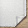 thumbnail image 5 of BoutiqueRugs Nimue Boho Hand Woven Wool Natural Fiber Oversized Area Rug - Farmhouse Bordered Solid Color Carpet for Living Room, Bedroom - White, Gray - 8'10" x 12' (9x12), 5 of 8