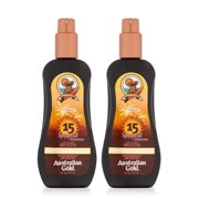 (2 pack) (2 Pack) Australian Gold SPF 15 Spray Gel Sunscreen w/ Instant Bronzer, 8 FL OZ
