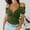 Green, variant on Ichuanyi Fashion Women Casual Loose Soild V-Neck Zipper Sexy Short Sleeve T-Shirt Blouse