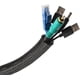 thumbnail image 2 of Protector de cable de 1,5 pulgadas Funda de cable de tubo de telar de alambre Funda dividida para cable USB Cable de alimentación - Protege al gato de los cables de masticación - Negro 50 metros, 2 of 4