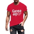 thumbnail image 2 of Gamivast Running Shirts for Men Game Day Distressed Football Graphic Crew Neck Short Sleeve T Shirts Gym Shirts Soft Breathable Material Workout Outfits, 2 of 5
