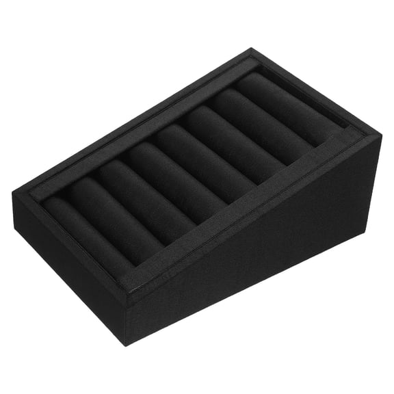 OFFIGAM Jewelry Display Tray Rings Display Stand Black Safe Storage For Retail 1Set