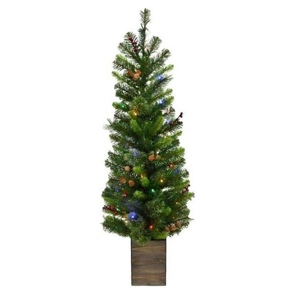 4 ft. Slim LED Mixed Pine Color Changing Entrance Tree, Multi Color - 50 Count