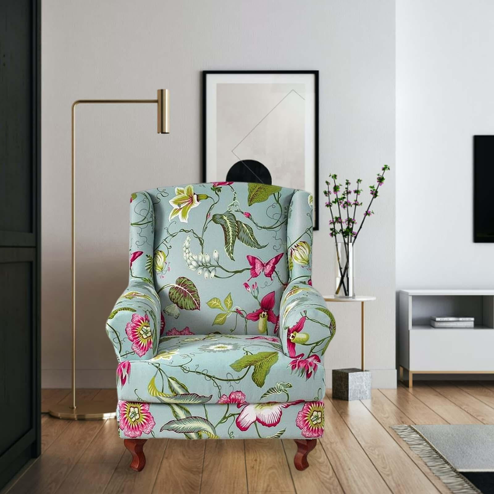 Stretch Wingback Chair Cover Sofa Cover Washable Chair Protector Armchair Cover Single Sofa Seat Cover for Wedding