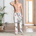 thumbnail image 5 of Uemuo Alpacas and Hearts Pattern Men's Wide Leg Palazzo Lounge Pants with Pockets Light Weight Loose Comfy Casual Pajama Pants-Large, 5 of 9