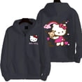 thumbnail image 1 of Chandail à Capuchon à Fermeture Éclair pour Femmes Automne Hiver Mignon Kawaii Sanrio Hello Kitty Motif, 1 of 6
