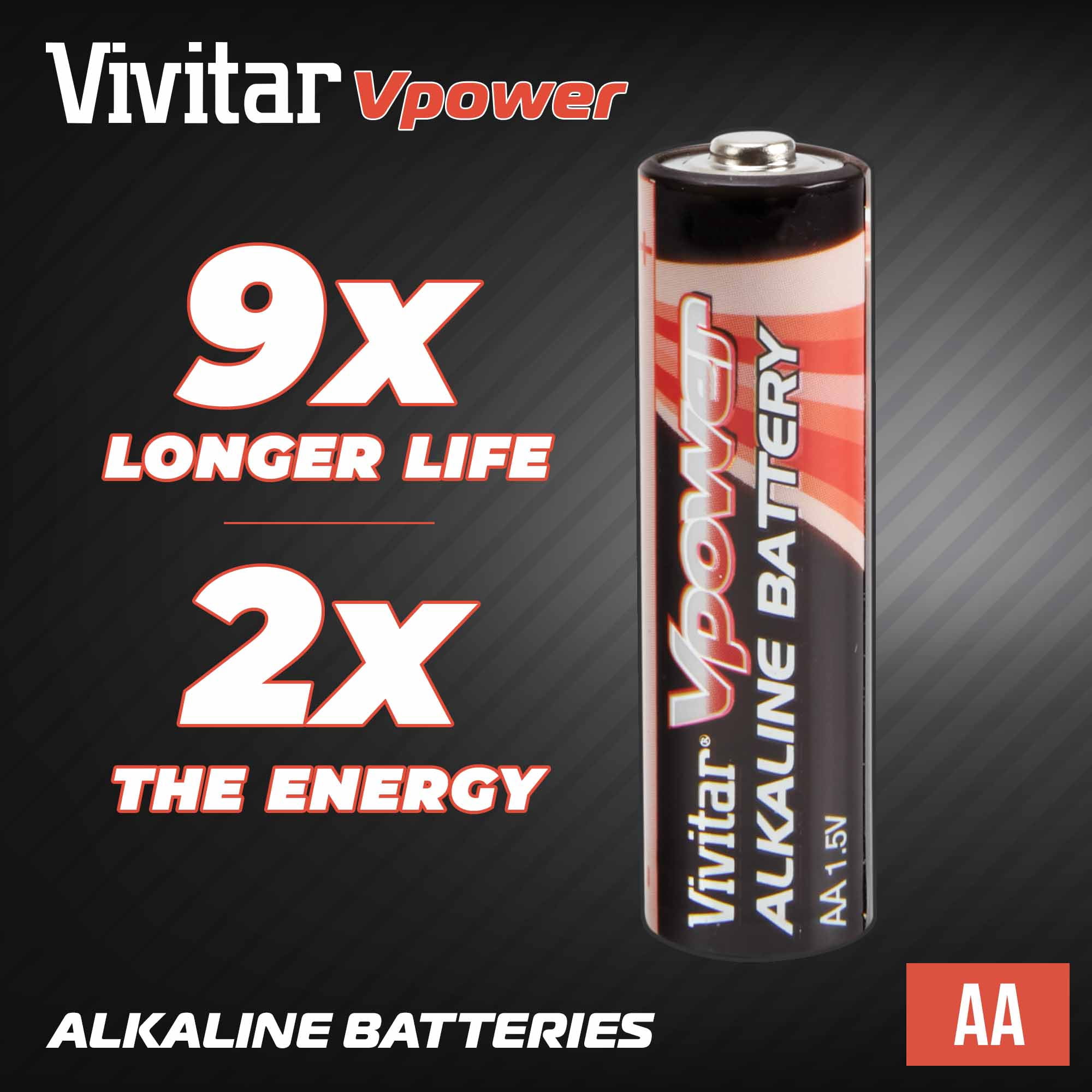 Vivitar Alkaline AA Batteries - 100 Pack