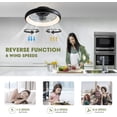 thumbnail image 5 of HOOMEDELIER 20 In Matte Black Ceiling Fans with Lights and Remote Modern Low Profile Ceiling Fan 7-Blade Indoor Led Fandelier, 5 of 11