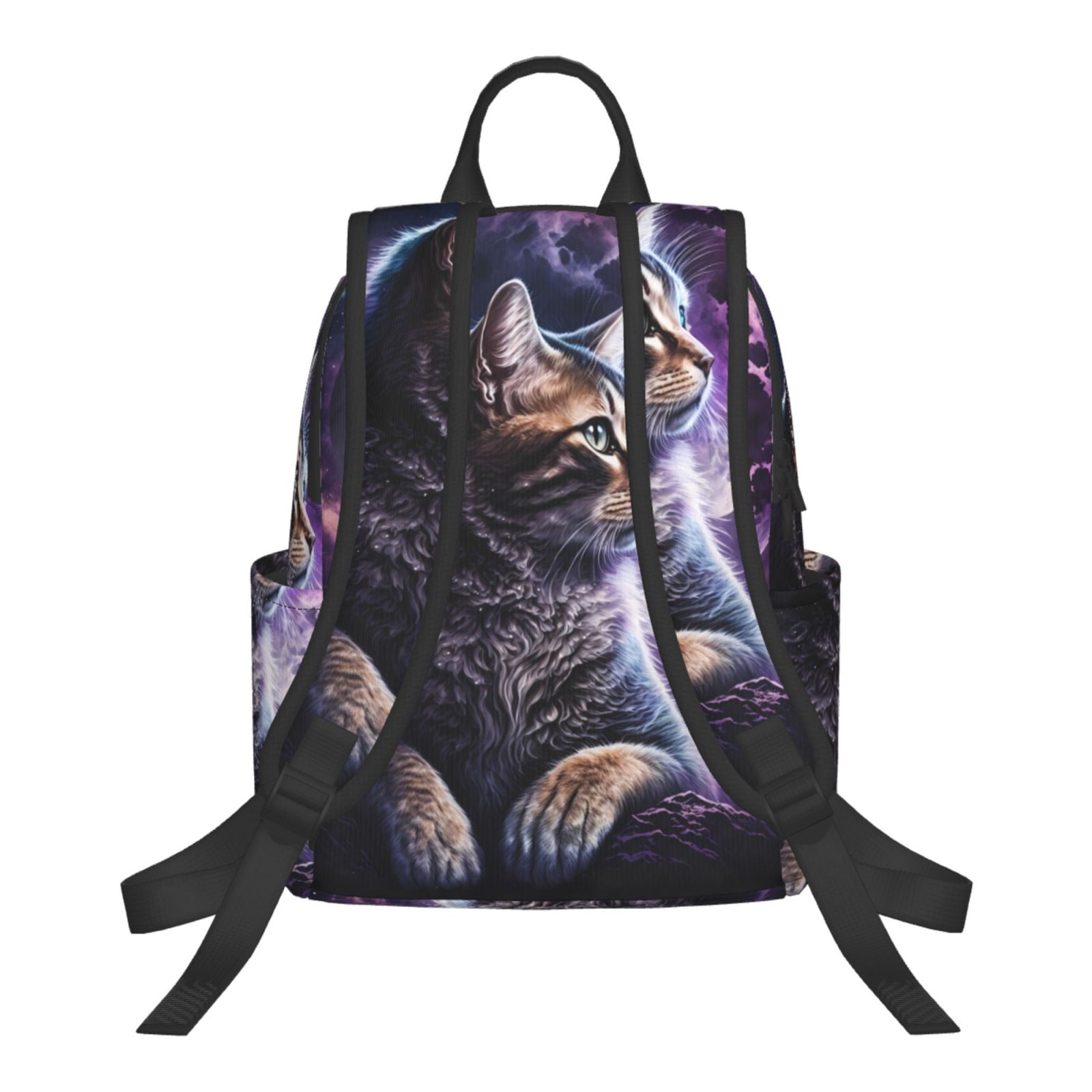 Hirioo Purple Moon Cat for Lightweight Backpack, Durable and Comfortable, Ideal for Travel, School, Hiking, and Everyday Use