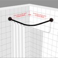 thumbnail image 4 of SIKAIQI Stretchable 304 Stainless L Shaped Bathroom Bathtub Corner Shower Curtain Rod Rack (Black 27.55"-39.37"x27.55"-39.37"), 4 of 5