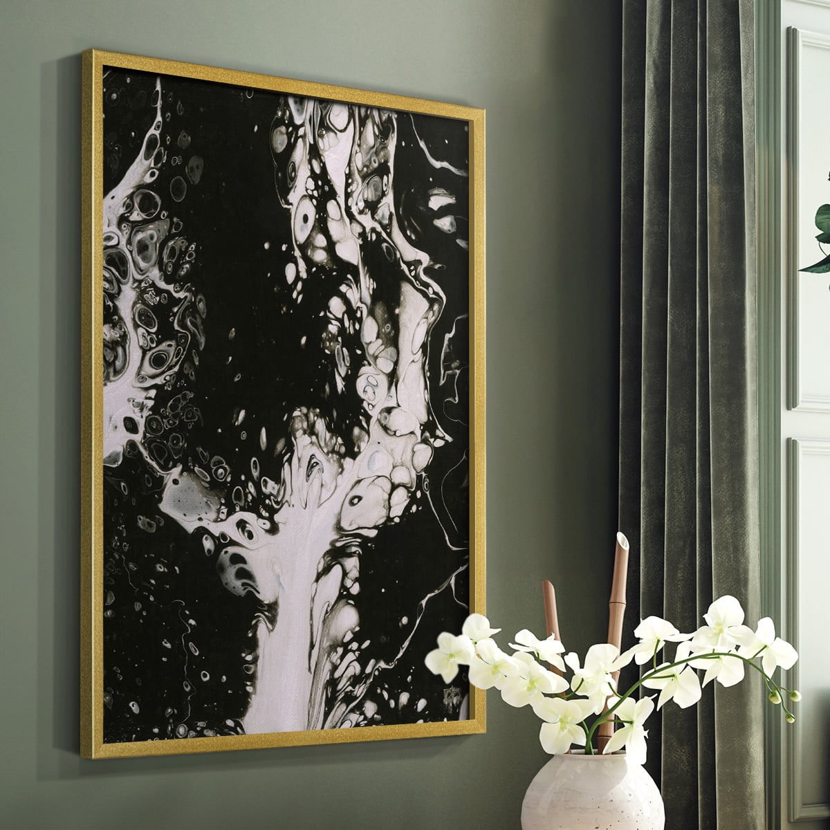 C37 Framed Print in Gold Solid Wood Framed Print No Nail Hanging