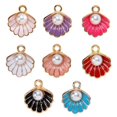 thumbnail image 2 of Colgante de aleación de perlas de esmalte de concha de océano colorido para mujer, pulsera, collar, accesorios de fabricación de joyas DIY, venta al por mayor, 10 piezas, 2 of 4