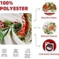 thumbnail image 3 of Christmas Holly Poinsettia Print Tablecloth Waterproof Berry Red Ribbon Rectangle Holiday Table Cloth for Dining Room,60×120 inch, 3 of 6