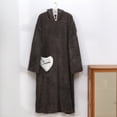 thumbnail image 2 of successthop Womens Fleece Nightgown with Hood Fuzzy Pajamas Pullover Warm Color Block Bathrobe with Pockets Brown, 2 of 6
