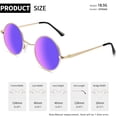 thumbnail image 6 of Joopin Hippie Round Sunglasses for Women Men Circle Sun Glasses UV400 Protection(Mirrored Green+Mirrored Purple), 6 of 8