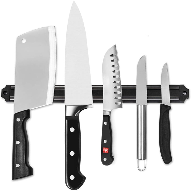 Porte-couteaux Magnétique Mural En Acier Inoxydable - Puissant, Installation Par Adhésif - Pour Cuisine, Bureau