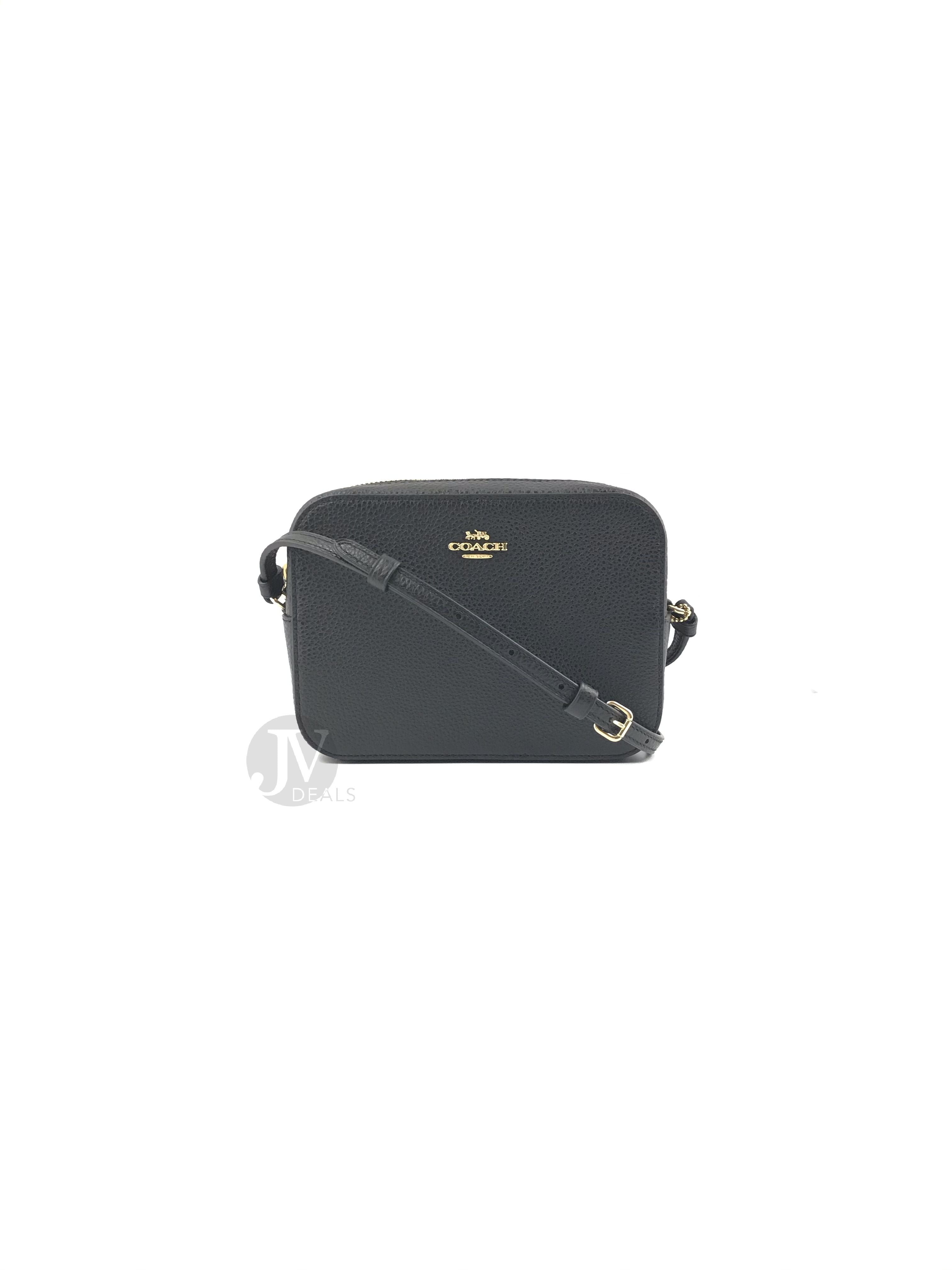 Coach (91677) Signature Canvas and Leather Mini Camera Bag Crossbody Handbag (Black) - Walmart ...