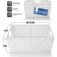 thumbnail image 4 of Sorbus Woven Basket Bin Set - Shelf Storage Tote Baskets for Household Items - Stackable with Woven Straps & Built-in Carry Handles (White), 4 of 7