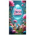 thumbnail image 2 of Easter Themed Decorative Background Happy Easter Banner with Bunny Eggs and Flowers Party Decoration Easter Celebration Photography Prop Spring Festival Decor, 2 of 7