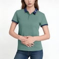 thumbnail image 2 of Fengqque Polo Shirts for Women Business Short Sleeve Work Lapel Tops Summer Golf Polos Tunic Blouse Mint Green XXXXL(XXXXL), 2 of 6