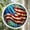 Blue, variant on Americana 7.5" Acrylic Hanging Puzzle, Patriotic American Flag Stained Glass Effect Sun Catcher, Stress Relief DIY Jigsaw Wall Decor for 4th of July & Memorial Day Gift