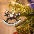 thumbnail image 6 of HomeDM 6Pcs Christmas Rocking Horse Plastic Ornaments Hanging Pendant for Christmas Tree Decorations Keepsake Gifts for Women Men Holiday Party Decor Coffee 3.15"x2.36", 6 of 7