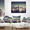 thumbnail image 3 of Designart Black and White NYC Night Panorama - Throw Pillow - 18x18, 3 of 4