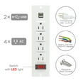 thumbnail image 3 of Power Bar with USB Recessed Mounted Power Strip with 4 Outlets 2 USB Ports for Desk Cabinet, 3 of 5
