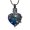B/Blue, variant on Vintage Rose Flowers Stone Heart Urn Pendant Human Pet Memory Necklace for Cremation Ashes Holder Memorial Jewelry
