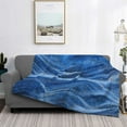 thumbnail image 2 of Uemuo Sparkling With Blue Printed Throw Blanket for Couch, Fluffy Fuzzy Blankets for Bed, Sofa, Cozy Flannel Faux Fur Blanket-, 2 of 6