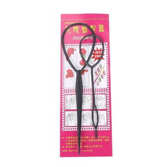 2 pcs Topsy Tail Hair Styler Style Twister Snare Loop Black