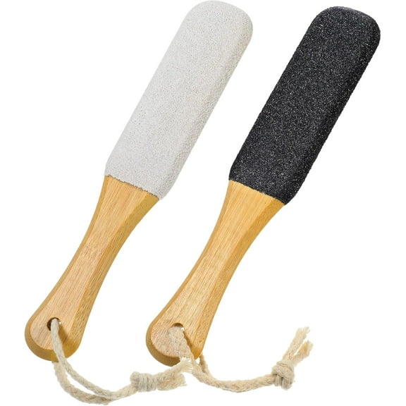 LANFENG 2-Pack Foot File, Professional Feet File Callus Remover, Natural Pumice Stone for Cracked Heels, Dual-Use Wet/Dry, Long-Lasting & Eco-Friendly Foot Care