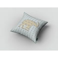 thumbnail image 3 of 26" Blue Yellow Elephant Indoor Outdoor Zip Throw Pillow, 3 of 3